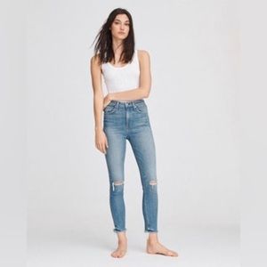 Rag & Bone Nina High Rise Ankle in Colville W/Holes, size 25